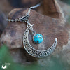 Collier "Luna" Turquoise, taille de la chaine au choix - Illustrations & Bijoux fantaisie ClairObscur Art