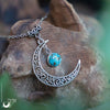 Collier "Luna" Turquoise, taille de la chaine au choix - Illustrations & Bijoux fantaisie ClairObscur Art