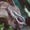 Collier "Plume" Grenat - Illustrations & Bijoux fantaisie ClairObscur Art