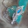 Collier "Plume" Labradorite bleue ou verte - Illustrations & Bijoux fantaisie ClairObscur Art