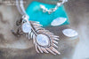 Collier "Plume" Pierre de Lune Arc-en-ciel - Illustrations & Bijoux fantaisie ClairObscur Art