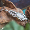 Collier "Plume" Pierre de Lune Arc-en-ciel, taille de la chaine au choix - Illustrations & Bijoux fantaisie ClairObscur Art
