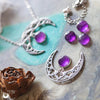 Collier "SIRONA" Améthyste, en acier inoxydable, taille de la chaine au choix - Illustrations & Bijoux fantaisie ClairObscur Art
