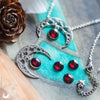Collier "SIRONA" Grenat, en acier inoxydable, taille de la chaine au choix - Illustrations & Bijoux fantaisie ClairObscur Art
