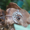 Collier "SIRONA" Grenat, en acier inoxydable, taille de la chaine au choix - Illustrations & Bijoux fantaisie ClairObscur Art