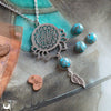 Collier "Sri Yantra Lotus" Turquoise - Illustrations & Bijoux fantaisie ClairObscur Art