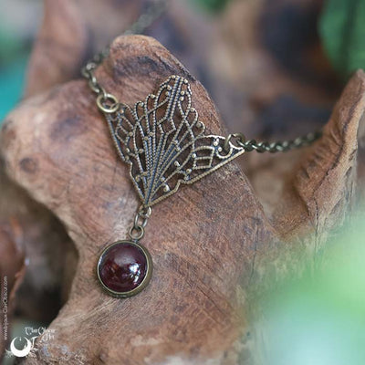 Collier/Diadème 2 en 1 "Butterfly" ajustable, pierre au choix - Illustrations & Bijoux fantaisie ClairObscur Art
