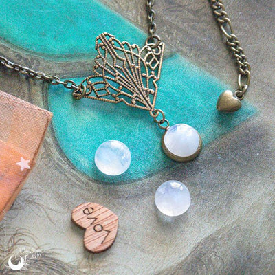 Collier/Diadème 2 en 1 "Butterfly" ajustable, pierre au choix. - Précommande - Illustrations & Bijoux fantaisie ClairObscur Art