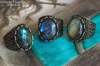 [Precommande] Bague "Calypso" Labradorite mixte - Illustrations & Bijoux fantaisie ClairObscur Art