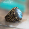 [Precommande] Bague "Calypso" Labradorite mixte - Illustrations & Bijoux fantaisie ClairObscur Art