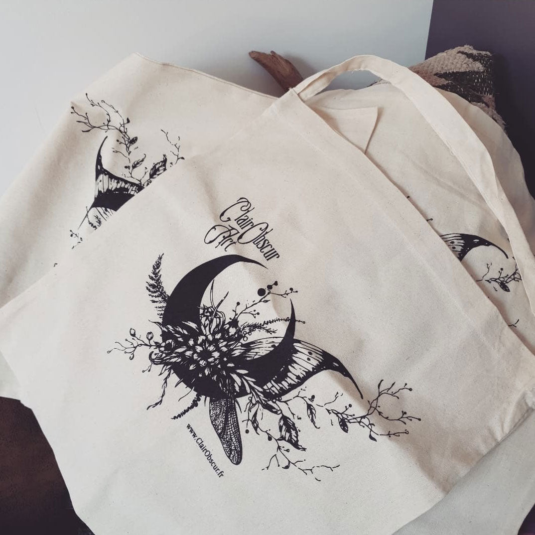 Tote bag - Sac en coton ClairObscur Art - Illustrations & Bijoux fantaisie ClairObscur Art